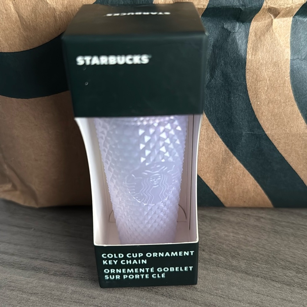 Starbucks Holiday 2021 Cold Cup Lilac Purple Studded Ornament never opened